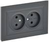 Розетка 2-местная IEK Brite BR-R20-10-K53-F графит