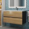 Тумба под раковину Uperwood Barsa 2937205253 подвесная, черная, дуб сонома, 90 см фото 3