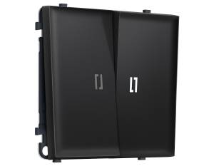 Комплект механизма 2-клавишного проходного выключателя Ambrella Volt Sigma MS804035 черный матовый
