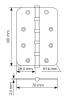 Петля карточная Morelli MS-C 100X70X2.5-4BB AB бронза, скругленная, врезная фото 2