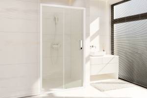 Душевая дверь в нишу Royal Bath Accord RB115HS-T профиль белый, стекло прозрачное, 115x200