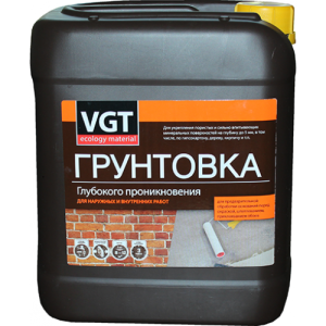 VGT ВД-АК-0301 ГРУНТОВКА глубокого проникновения для внутренних и наружных работ (10кг)