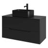 Тумба с раковиной Orange Line Li-100TubMDF+B02-460MB черная матовая, 100 см