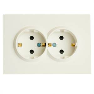 Розетка двойная с защитной шторкой Stekker RST16-5114-01 49882