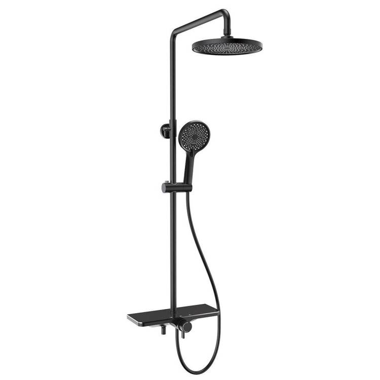 Душевая система AQUAme AQM8002B черная, со смесителем