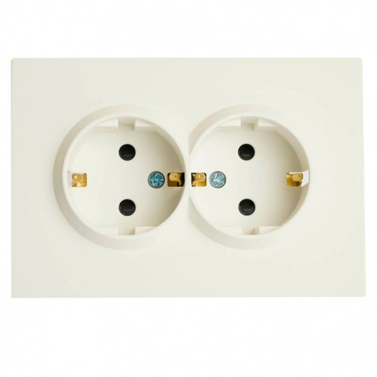 Розетка двойная с защитной шторкой Stekker RST16-5114-01 49882